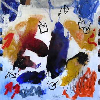 Painting titled "abstrait-7" by Blezot, Original Artwork, Acrylic