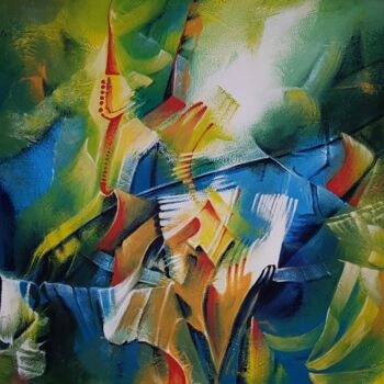 Картина под названием "Mutamento" - Blindu, Подлинное произведение искусства, Акрил Установлен на Деревянная рама для носилок