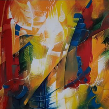 Картина под названием "Festa danzante" - Blindu, Подлинное произведение искусства, Акрил Установлен на Деревянная рама для н…