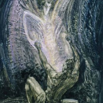 Картина под названием "Поединок Иакова с А…" - Игоревич, Подлинное произведение искусства