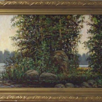 Painting titled "Утро на озере" by Igorevich, Original Artwork