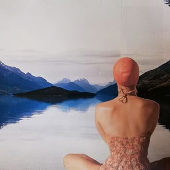 Collagen mit dem Titel "l'esprit du lac" von D-Reves, Original-Kunstwerk