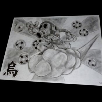 Drawing titled "Tori-bot/Goku" by Sam, Original Artwork, Graphite