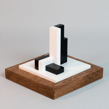 Sculptuur getiteld "Archi-Mini 4B" door Johannes Blonk, Origineel Kunstwerk, Hout