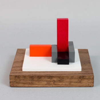 Sculpture titled "Archi-Mini 2A" by Johannes Blonk, Original Artwork, Wood