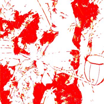 Incisioni, stampe intitolato "Geisha's spirit" da Damien Jamet, Opera d'arte originale, Pittura digitale Montato su Telaio p…