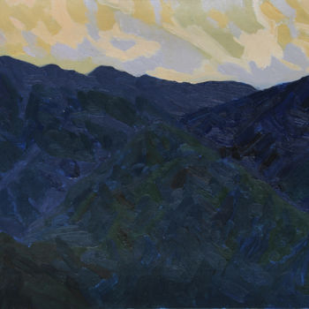 Painting titled "Mountains at sunrise" by Anna Gorodetskaya, Original Artwork, Oil