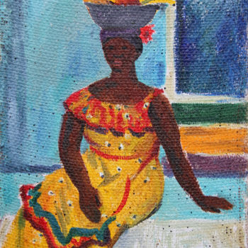 Painting titled "Face of Cartagena" by Anna Gorodetskaya, Original Artwork, Oil