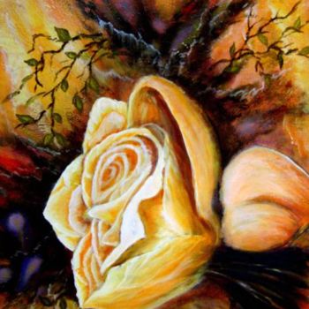 Painting titled "Flower of love" by Liviu Sava, Original Artwork, Oil