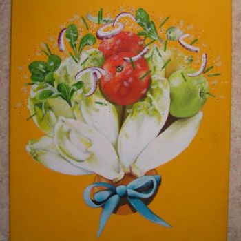 Painting titled "Salade fraicheur au…" by Isabelle Rissoans, Original Artwork