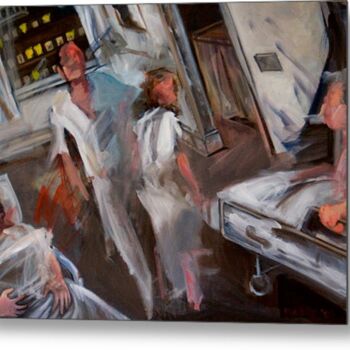 Pittura intitolato "The Hospital at 4 am" da Douglas Manry, Opera d'arte originale, Olio