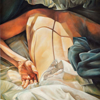 "L'endormi" başlıklı Tablo Manon Larrière tarafından, Orijinal sanat, Petrol Ahşap Sedye çerçevesi üzerine monte edilmiş
