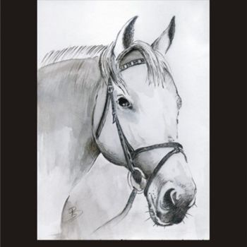Dessin intitulée "HORSE PORTRAIT" par Beata Sikorska-Łabęcka, Œuvre d'art originale, Autre