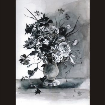 Dibujo titulada "FLOWERS" por Beata Sikorska-Łabęcka, Obra de arte original, Otro