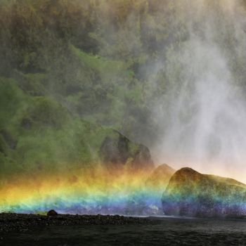 Photography titled "Waterfall. Iceland" by Boris Davidovich, Original Artwork, Digital Photography