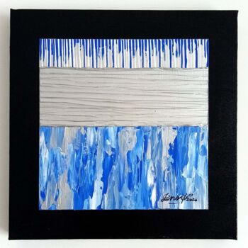 Painting titled "Silver Flavors" by Bnsy, Original Artwork, Acrylic Mounted on Wood Stretcher frame