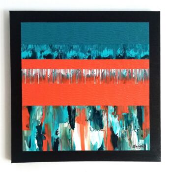 Painting titled "Ocean Bricks" by Bnsy, Original Artwork, Acrylic Mounted on Wood Stretcher frame