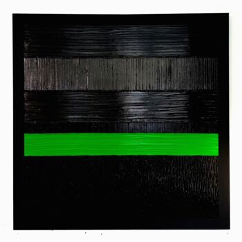 Pintura intitulada "Green Talisman" por Bnsy, Obras de arte originais, Acrílico Montado em Armação em madeira