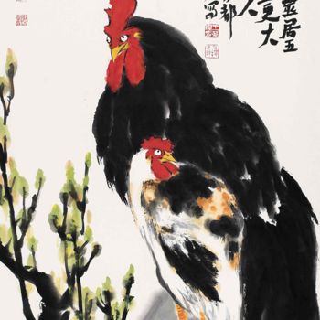 Malerei mit dem Titel "Morning Makeup" von Bo Kui, Original-Kunstwerk, Tinte