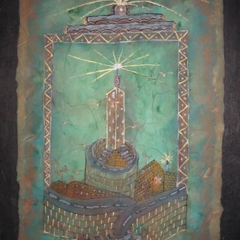 Painting titled "Le phare d'Alexandr…" by Artiste Peintre Walyd Boab, Original Artwork