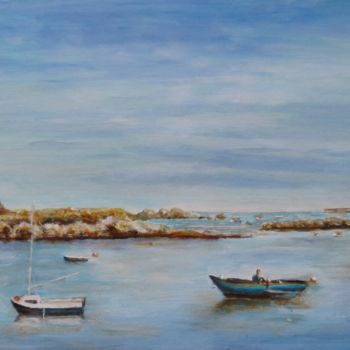 Pintura intitulada "Bord de mer à Santec" por Jean Barace, Obras de arte originais, Acrílico