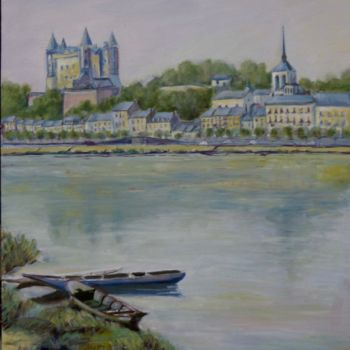 Pittura intitolato "La Loire à Saumur (…" da Jean Barace, Opera d'arte originale