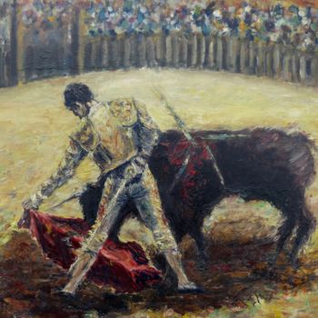 Pintura intitulada "Corrida" por Jean Barace, Obras de arte originais