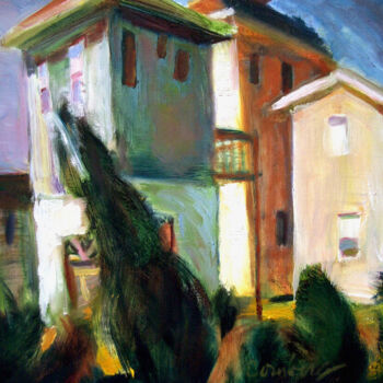 Painting titled "rp2 TALL HOUSES" by Bob Dornberg, Original Artwork
