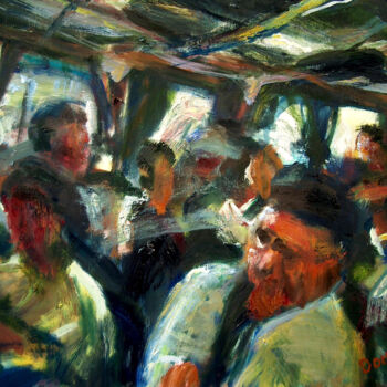 Pintura intitulada "si5 PASSENGER TRAIN" por Bob Dornberg, Obras de arte originais