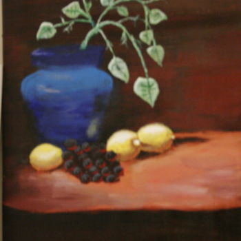 绘画 标题为“Vase with fruit” 由Bob Gordon, 原创艺术品, 油