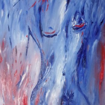 Peinture intitulée "Liberté , Bleu, Bla…" par Roberto Urbano, Œuvre d'art originale, Huile