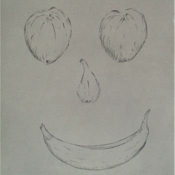 Dessin intitulée "La tête de Bob" par Roberto Urbano, Œuvre d'art originale, Crayon