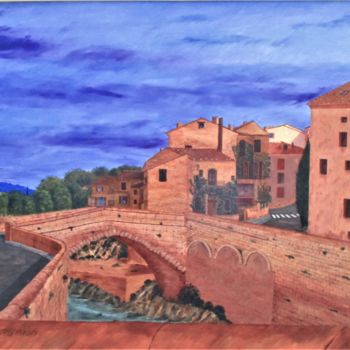 Peinture intitulée "Le vieux Pont Romai…" par Roberto Urbano, Œuvre d'art originale, Huile