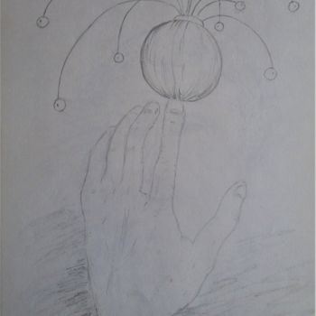 Drawing titled "Le Jongleur" by Roberto Urbano, Original Artwork, Pencil