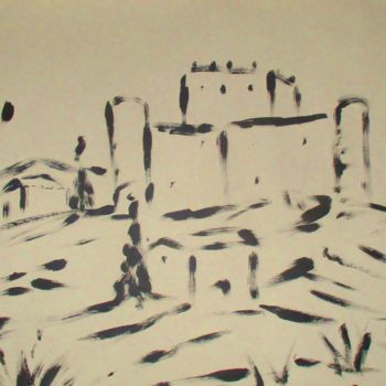 Peinture intitulée "Château du Barroux…" par Roberto Urbano, Œuvre d'art originale, Acrylique