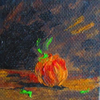 Peinture intitulée "La  pomme" par Roberto Urbano, Œuvre d'art originale, Huile