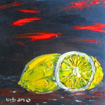 Painting titled "Les citrons" by Roberto Urbano, Original Artwork, Oil