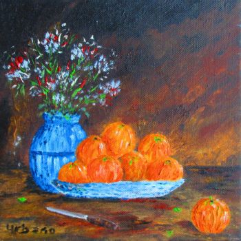Malerei mit dem Titel "Oranges d' Espagne" von Roberto Urbano, Original-Kunstwerk, Öl