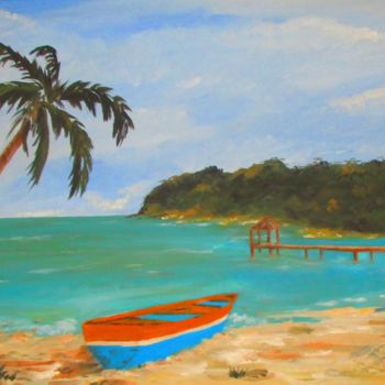 Pittura intitolato "Ngouja Mayotte" da Roberto Urbano, Opera d'arte originale, Olio