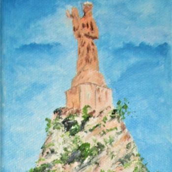 Painting titled "Notre Dame de France" by Roberto Urbano, Original Artwork, Oil