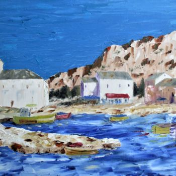 Peinture intitulée "Port breton" par Roberto Urbano, Œuvre d'art originale, Huile