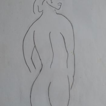 Drawing titled "Nu féminin" by Roberto Urbano, Original Artwork, Pencil