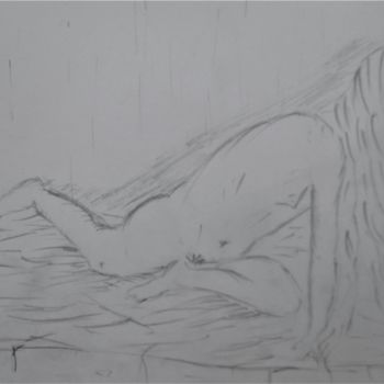 Dessin intitulée "Pose à 20 h" par Roberto Urbano, Œuvre d'art originale, Crayon
