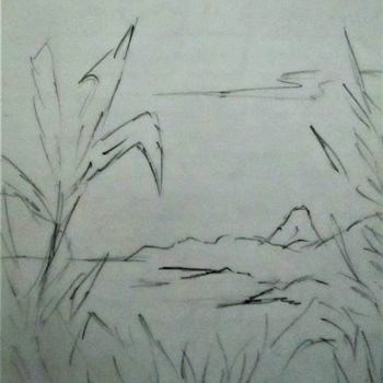 Drawing titled "Mont Choungui" by Roberto Urbano, Original Artwork, Pencil