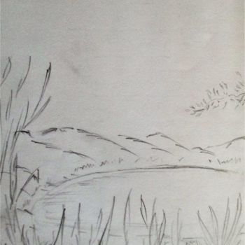 Drawing titled "Cratère Dziani" by Roberto Urbano, Original Artwork, Pencil