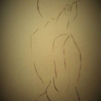 Drawing titled "Daphné à 18 h" by Roberto Urbano, Original Artwork, Pencil