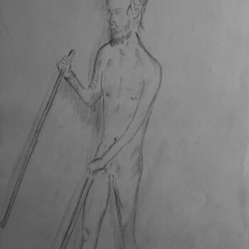 Drawing titled "Gabriel 2021" by Roberto Urbano, Original Artwork, Pencil