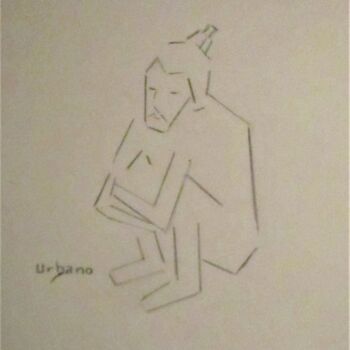 Dessin intitulée "Gabriel moderne." par Roberto Urbano, Œuvre d'art originale, Crayon