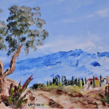 Painting titled "Ventoux au couteau." by Roberto Urbano, Original Artwork, Oil