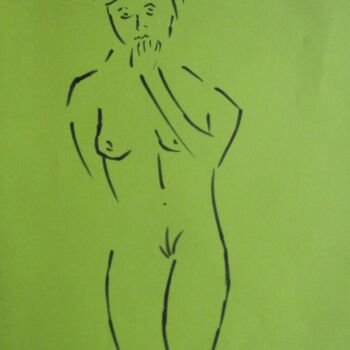 Drawing titled "Daphné dans l'ateli…" by Roberto Urbano, Original Artwork, Marker Mounted on Other rigid panel